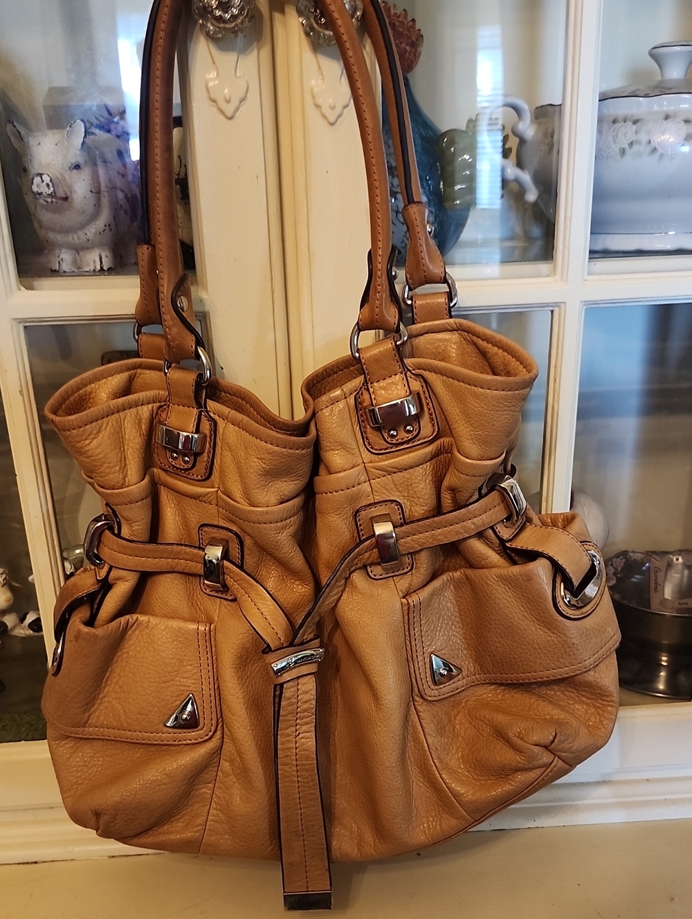 B. MALOWSKY Tan Women’s Leather Shoulder Bag - Classic Everyday Tote